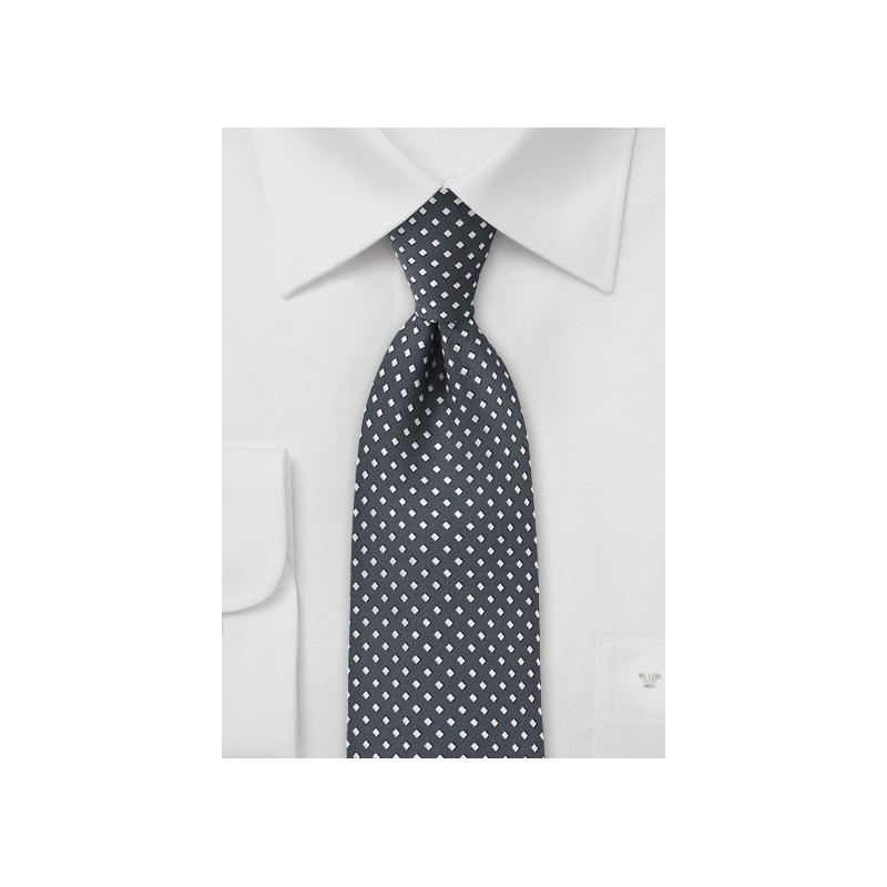 Gray and Silver Diamond Pattern Tie