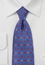 Decorate Emblem Tie in Royal Blue