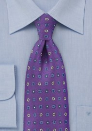 Geometric Tie in a Lovely Purple