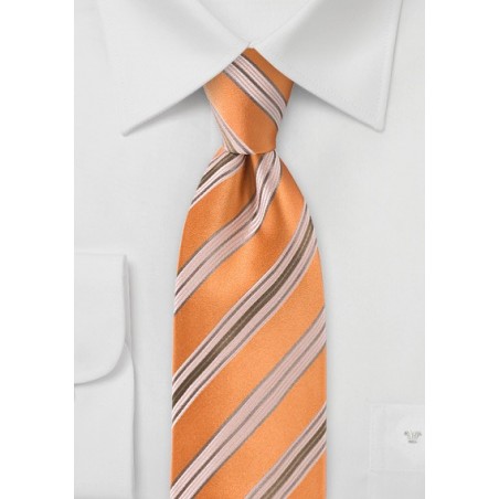 Sherbet Orange Striped Tie
