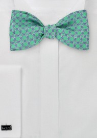 Graphic Bow Tie in Greens and Blues - Ties-Necktie.com