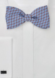Patterned Bow Tie in Steel Blue