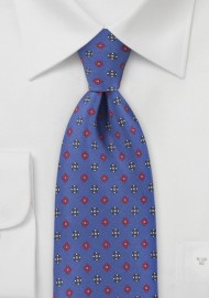 Twirling Florals Tie  in Bright Royal Blue