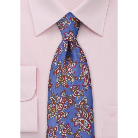 Punchy Paisley Tie in Sapphire Blue