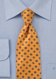 Budding Floral Diamond Tie in Golds
