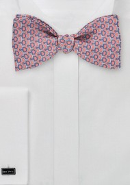 Graphic Bow Tie in Corals and Blues