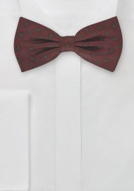 Mens Bow Tie in Burgundy Reds
