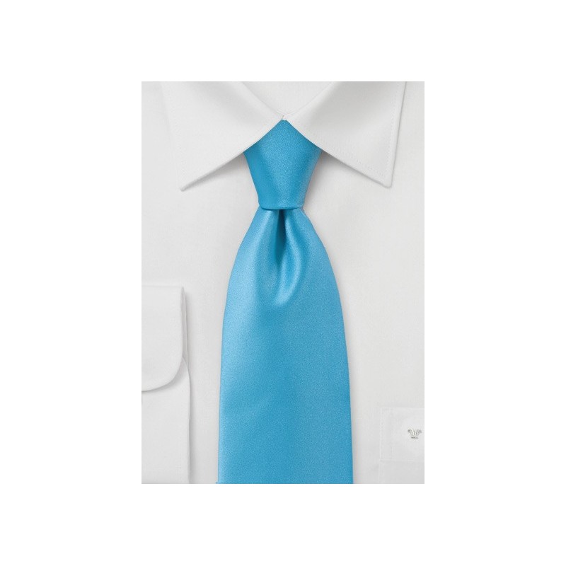 Solid Color Tie in Mermaid Blue