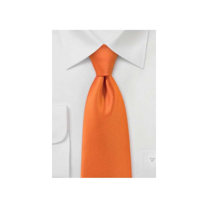 Solid Hued Necktie in Orange Sunset