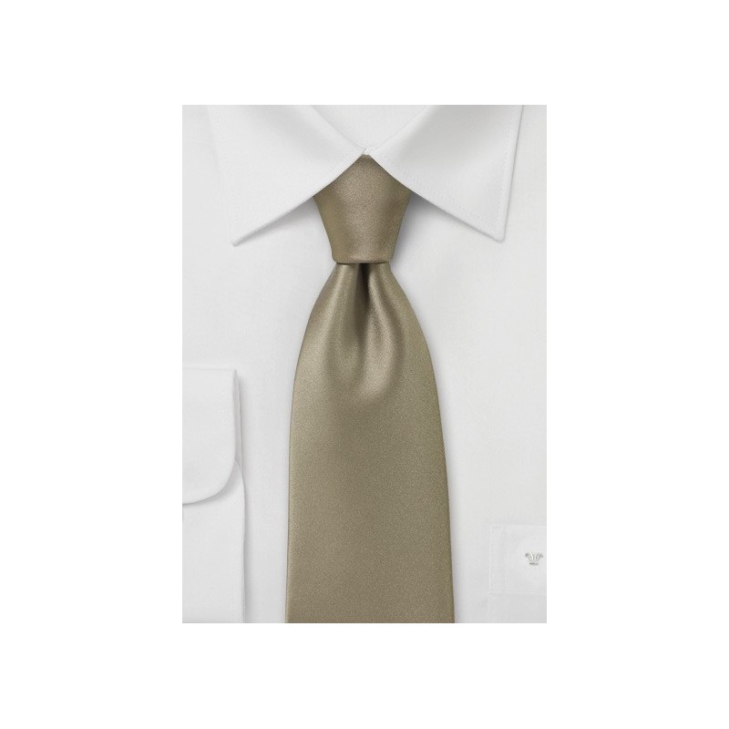 Solid Hued Tie in Golden Khaki