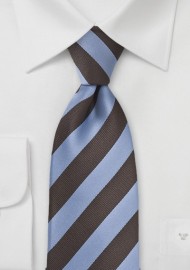 Dragonfly Blue and Brown Striped Kids Tie