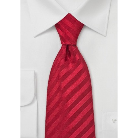 Bright Ruby Red Necktie in Extra Long Size