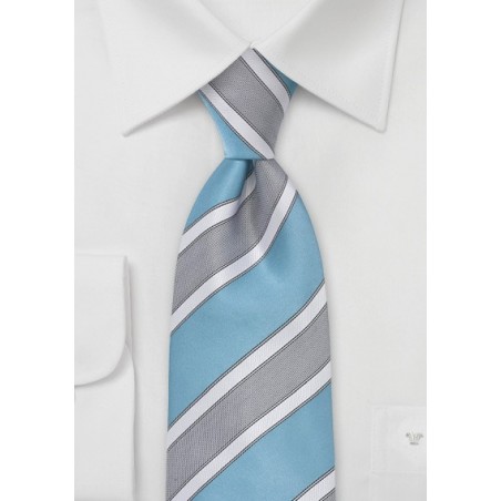 Striped Tie in Adriatic Blue Made for Kids