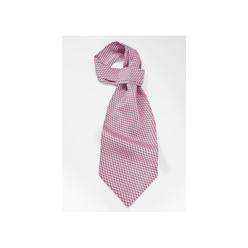 Vine Patterned Ascot in Pinks and Greens