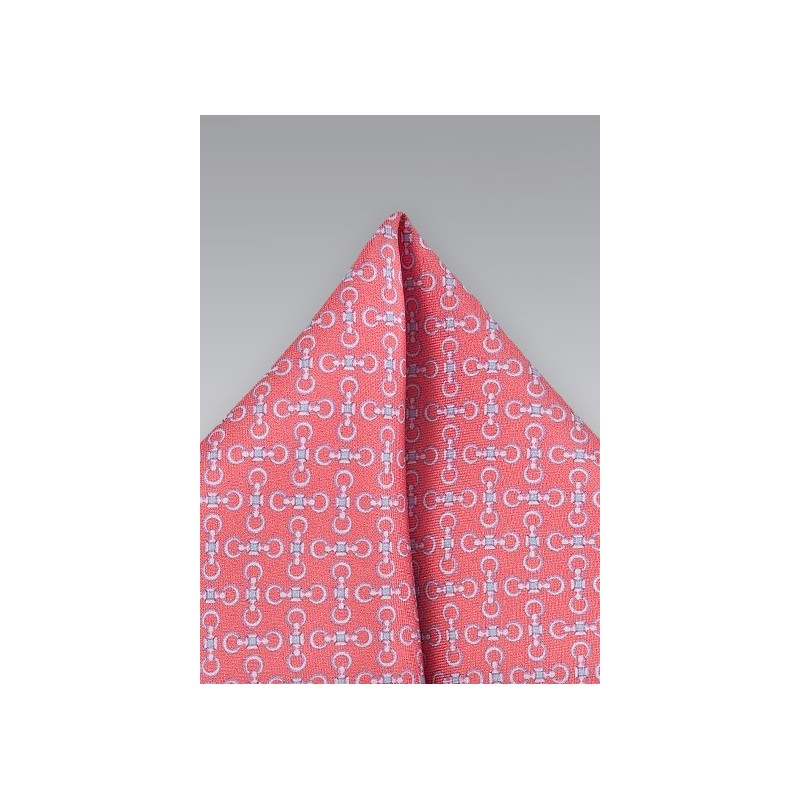 Graphic Pocket Square in Corals and Pinks