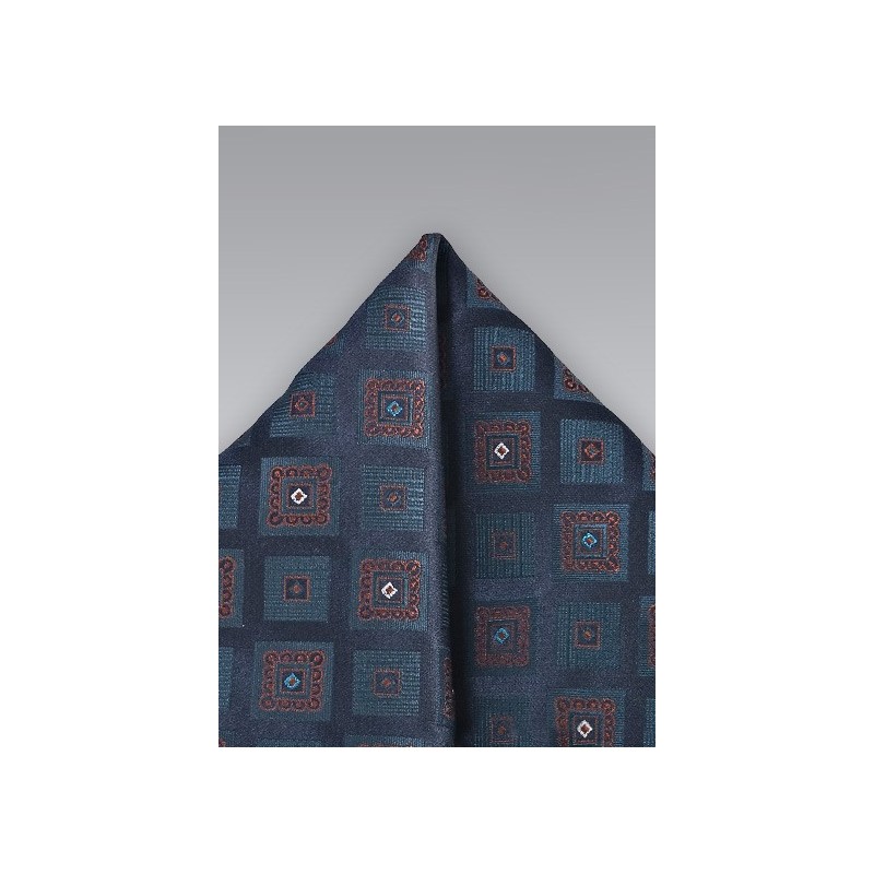 Indigo Blue Textured Pocket Square
