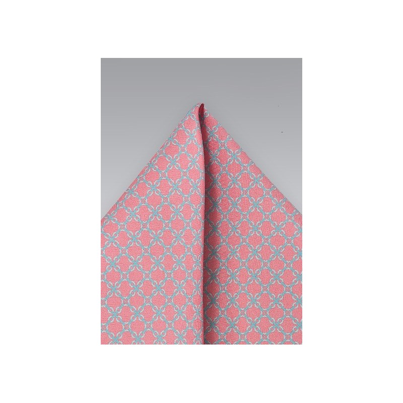 Punchy Pink and Blue Pocket Square