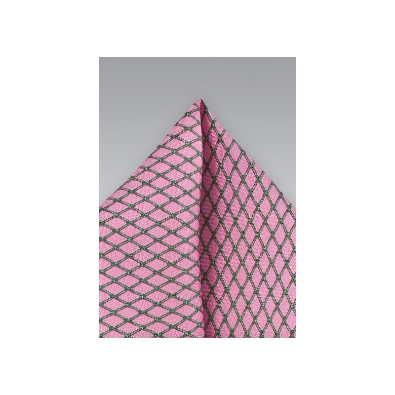Graphic Pink and Green Pocket Square