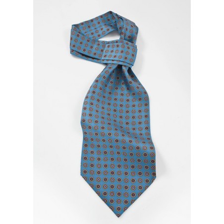 Emblem Pattered Ascot in Teal