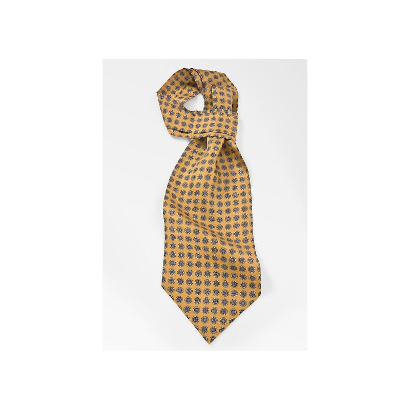 Emblem Patterned Ascot in Gold