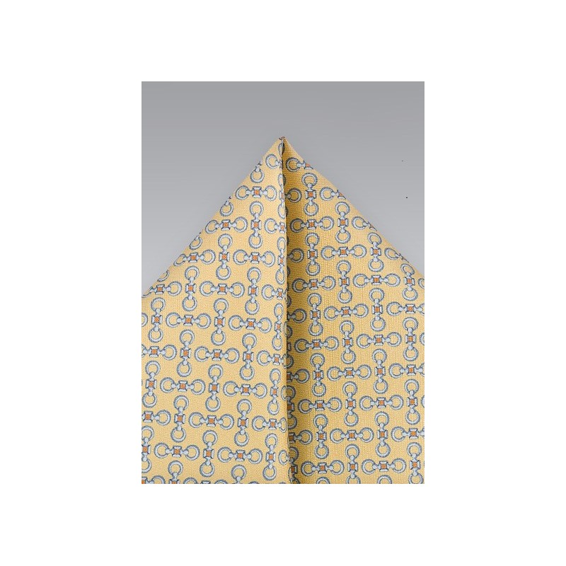 Art Deco Pocket Square in Sorbet Yellows