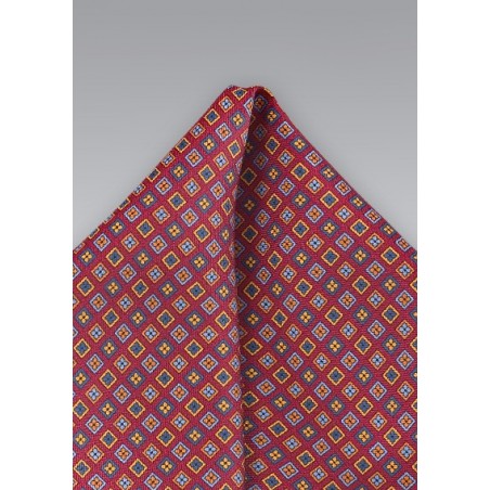Silk Pocket Square in Muted Red
