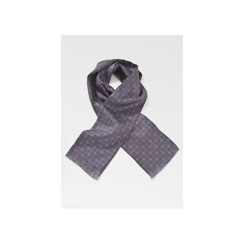 Geometric Patterned Scarf in Graphite Grey