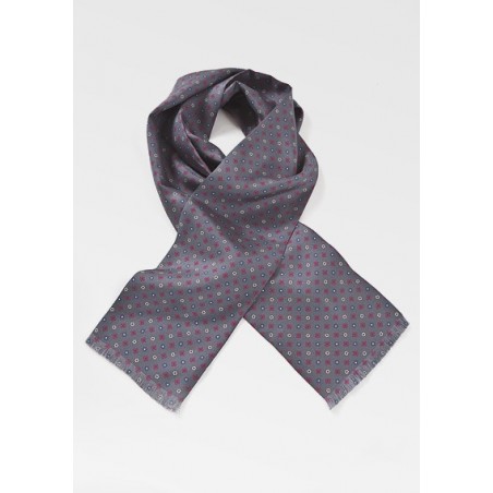 Geometric Patterned Scarf in Graphite Grey