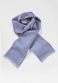Graphic Periwinkle and Pink Patterned Scarf