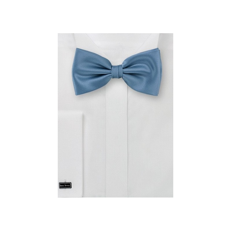 Solid Hued Bow Tie in Mediterranean Blue