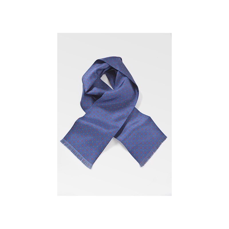 Floral Patterned Scarf in Classic Blue