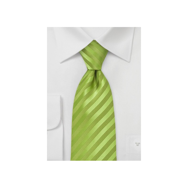 Extra Long Apple Green Tie