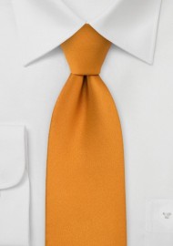 Solid Amber Orange Tie in XL Lenght