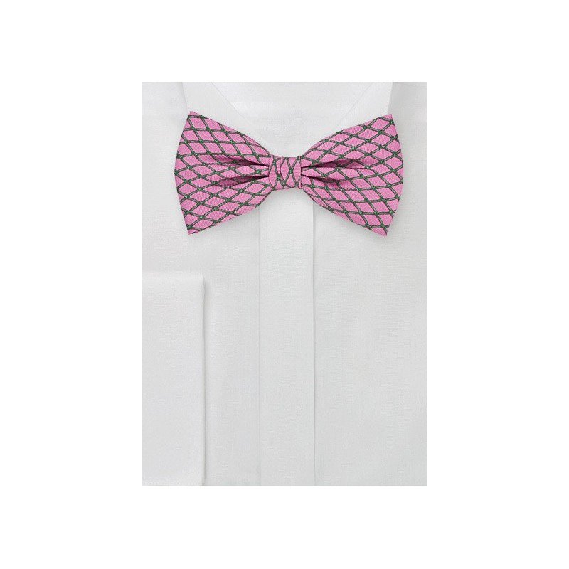 Vine Pattered Bow Tie in Pinks and Greens