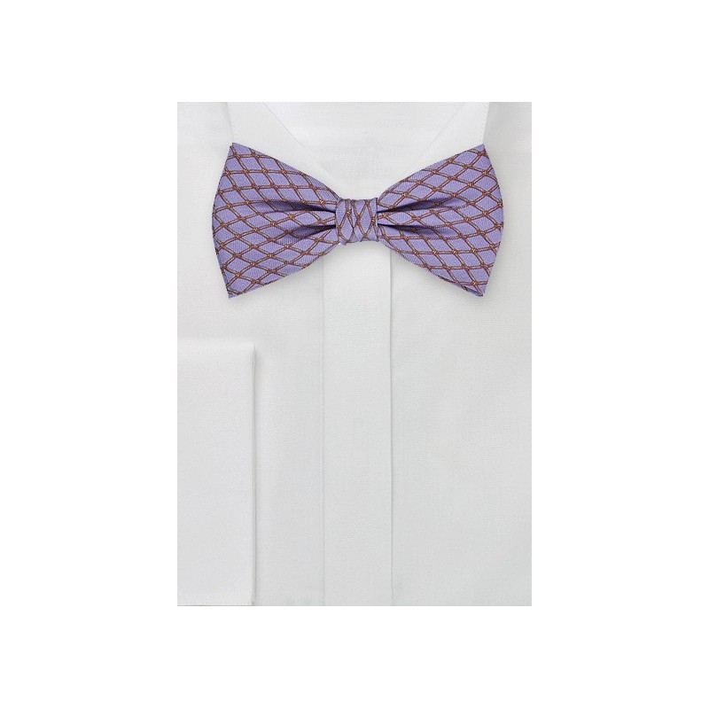 Pre-Tied Bow Tie in Lilac and Bronze