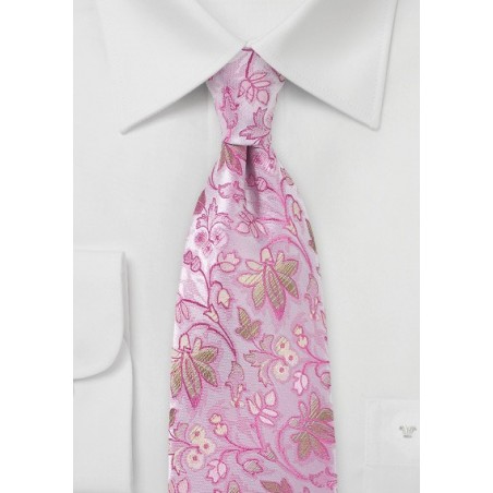 Festive Print Tie in an Array of Pink Tones