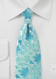 Vintage Floral Neck Tie in Light Mint