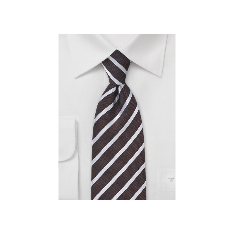 Dark Chocolate Striped Tie in Striped Style