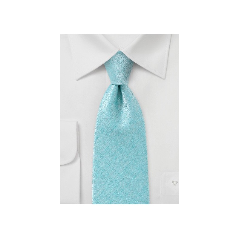 Handmade Light Aqua Textured Tie
