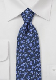 Royal Blue Italian Floral Tie