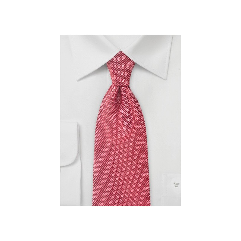 Bright Poppy Red Textured Tie
