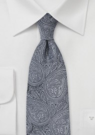 Ornate Paisley in Graphite and Silver