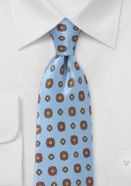 Powder Blue Floral Silk Tie