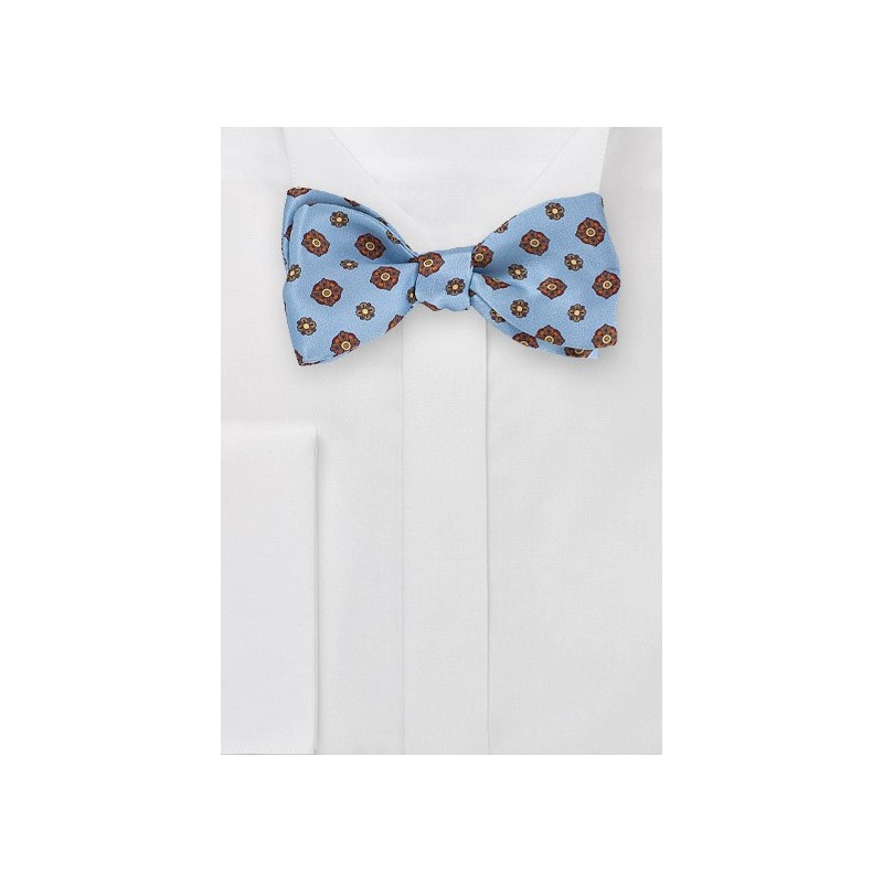 Powder Blue Floral Bow Tie