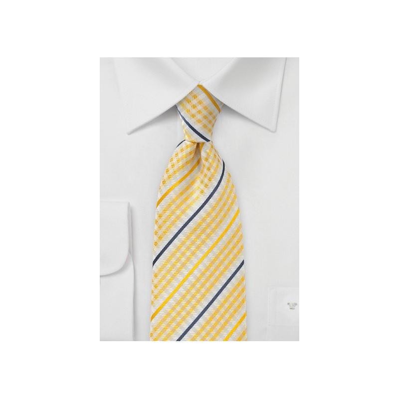 Canary Yellow Checked Tie