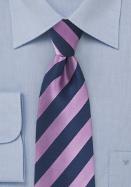 Lilac and Navy Striped Tie