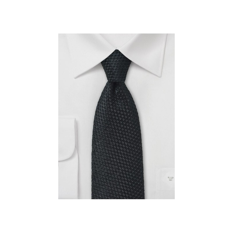 Waffle Cone Textured Tie in Black