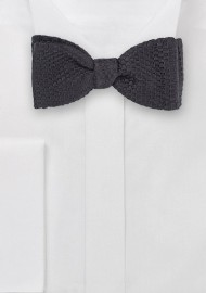 Black Waffle Cone Textured Bow Tie