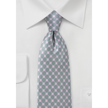 Pure Silk Tie with Square & Link Pattern