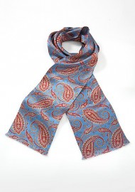 Designer Paisley Scarf in Egyptian Blue